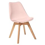 Atmosphera - Chaise Baya Rose poudré - Pieds en hêtre