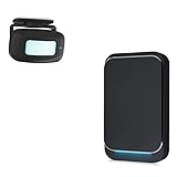 Aktivstar Détecteur de Mouvement avec Alarme pour entrées/capteur de Mouvement pour Maison et Commerce, Sonnette sans Fil pour Porte, Alarme de sécurité, détecteur de présence Portable, Noir