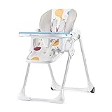 Kinderkraft YUMMY Chaise Haute Bébé, Fauteuil Enfant, Puericulture, Repas, Pliée, Avec Plateau, Repose-pieds, Réglable, Naissance, 15kg, Multicolore