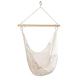 IDMarket - Fauteuil Suspendu bohème 2 Coussins écru Design macramé