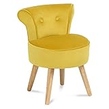 IDMarket - Fauteuil Crapaud en Velours Jaune