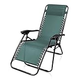 Todeco Chaise Longue Transat Jardin Plein Air, Transat de Plage Pliable, Bain de Soleil avec Repose-tête, d’accoudoirs Réglables, Chaise de Camping en Respirantes Textilène, Vert