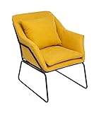 Atmosphera - Fauteuil en Tissu Moutarde et Structure en métal