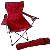 Fauteuil de pêche, de camping, de pêche, de réalisateur avec porte-gobelet et sac Rouge