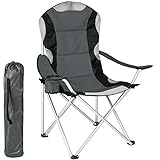 tectake® Chaise Pliante Camping Fauteuil Pliable Chaise de Plage Ultra léger avec Porte Gobelet et Sac de Transport, Rembourrage en Mousse, Idéal pour Voyages, Pêche, Festival, Camping, Plage