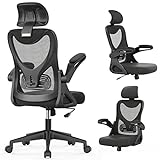 Chaise de Bureau - Fauteuil de Bureau ergonomique avec support lombaire & accoudoirs & Appuie-tête réglables, Fauteuil d'ordinateur pivotant à haut dossier confortable pour bureau à domicile Noir