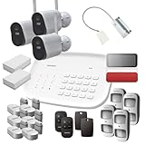 Daewoo Security DASA662AM Pack Alarme SA662 adapté aux Animaux, WiFi, caméras autonomes intérieures & extérieures W502, sirène Solaire et contacteur de Porte de Garage