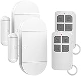 Shackcom 2pcs Alarme de Porte et Fenêtre Capteur sans Fil Magnétique avec 2 Télécommandes pour Système de Sécurité Maison Sécurité Enfants-Antivol Contre Cambriolage Détecteurs 130dB Sirène avec Piles
