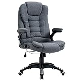 Vinsetto Fauteuil de Bureau Chaise pour Ordinateur Ergonomique Dossier inclinable Assise pivotant Hauteur réglable accoudoir rembourré Gris
