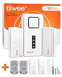 tiiwee Alarme Maison avec Sirène Puissante et Dissuasive - 4 Détecteurs de Porte et Fenêtre et 2 Télécommandes - Kit sans Fil Facile à Installer pour Appartement, Maison, Garage, Camping-Car
