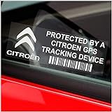 Lot de 5 autocollants pour vitre de voiture signalant une sécurité par dispositif de suivi GPS Citroën 87 x 30 mm, Tracker d'alarme pour voiture et utilitaire